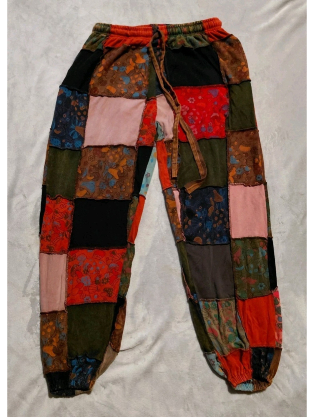 Kathmandu Imports Patchwork Boho Hippie Pant Joggers With Pockets One Size S/M